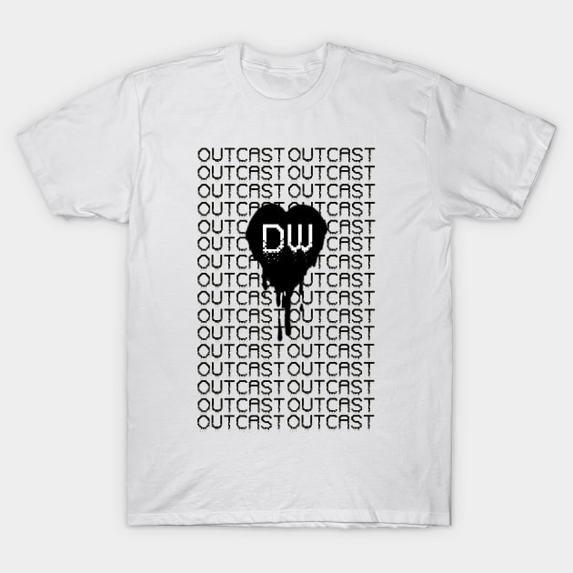 Outcast Matrix Black Logo T-Shirt by adorkabledustinwood